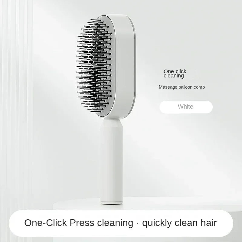 Self Cleaning Hair Brush for Women One-key Cleaning Hair Loss Airbag Massage Scalp Comb Anti-Static Hairbrush Dropshipping