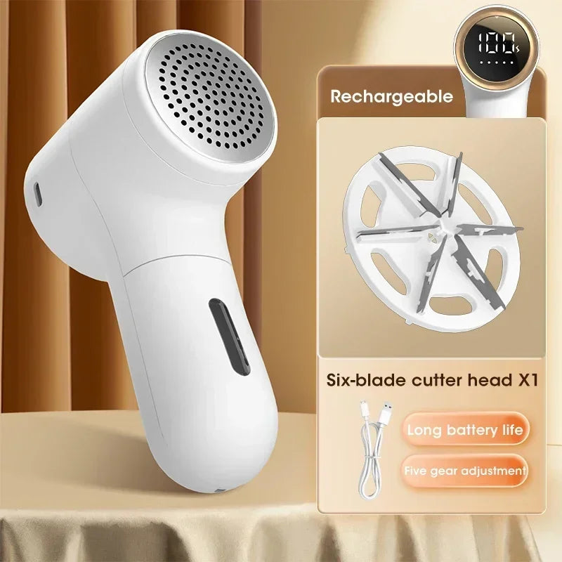 Electric Household Hair Ball Trimmer with Smart LED Display Portable Electric Lint Remover,6 Blade Cutter ,Winter Fluffs Removal