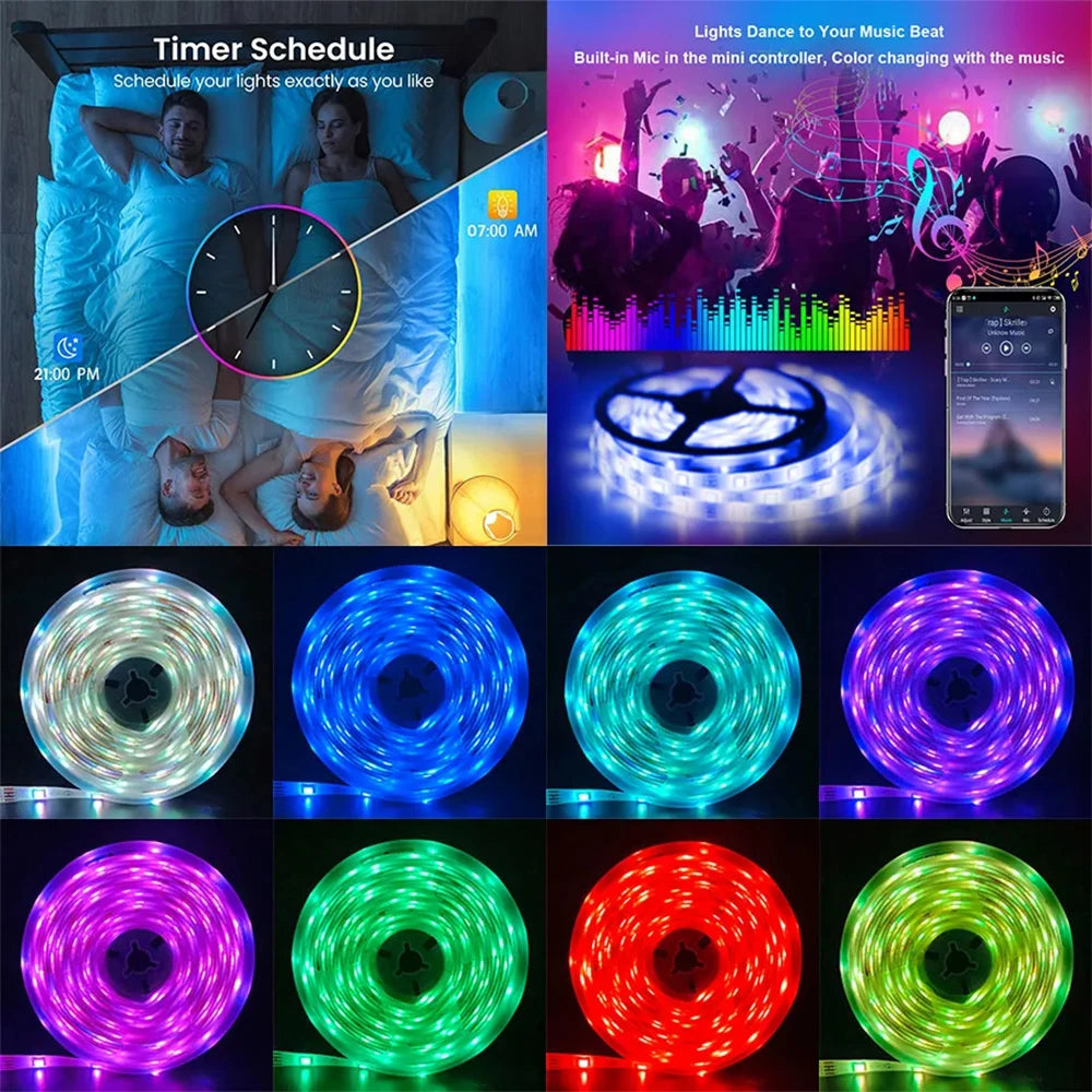 40m Bluetooth led strip light,Led Strip Lights, Led Lights For Bedroom, Smart Led Lights APP Control  For Birthday Christmas