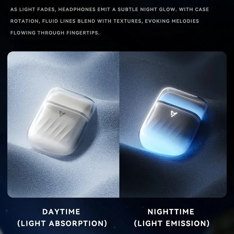 LP1 New Sensorless Delay Active Noise Reduction Sports Gaming Night Light Flowing Sand Wireless Bluetooth Earphones