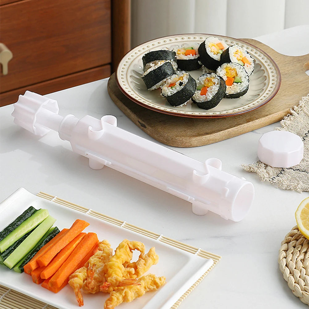 Sushi Maker Mold Food Grade Plastic Sushi Roller Mold Cylindrical Diy Sushi Making Kit Machine for Kitchen Sushi Cooking Rolls