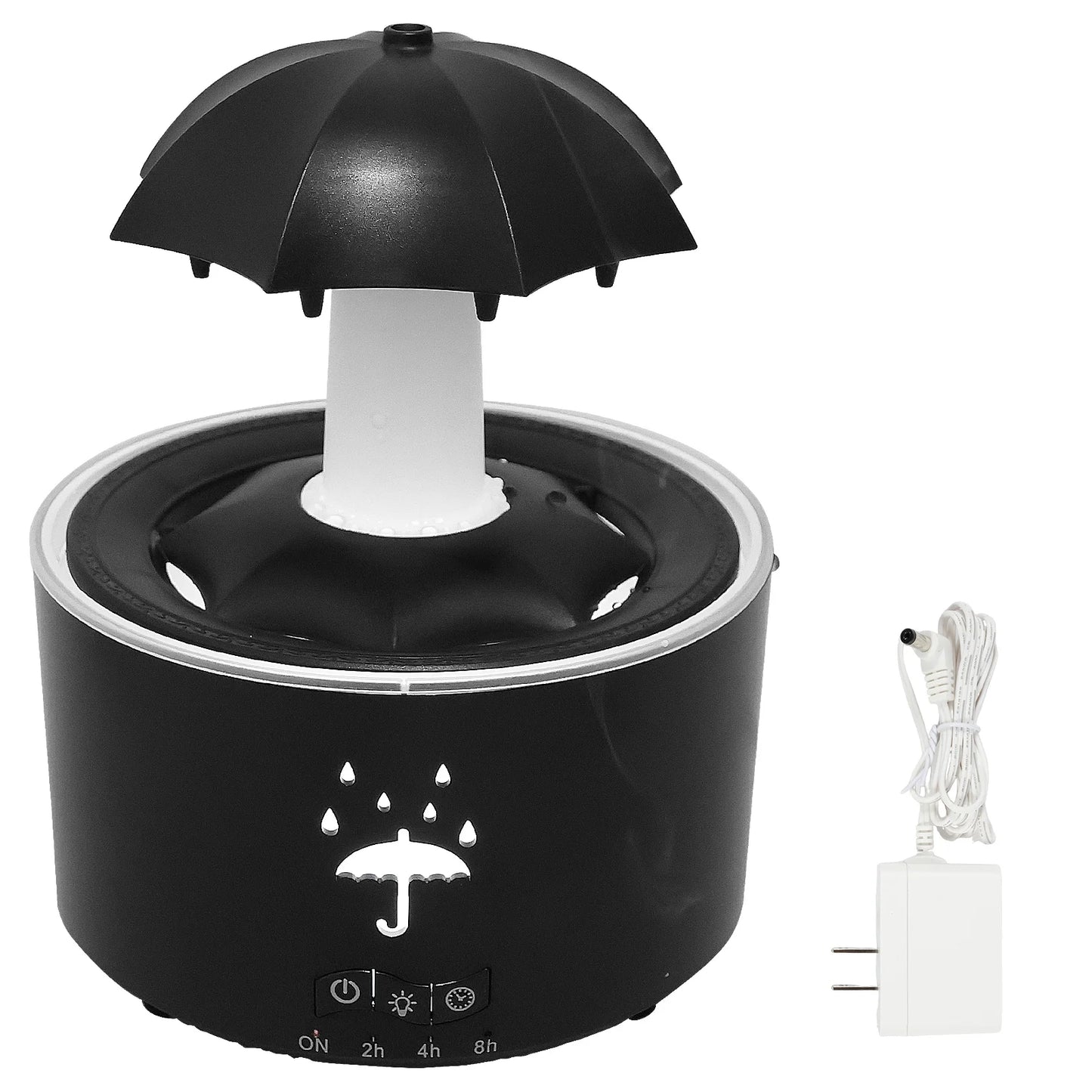 Rain Umbrella Humidifier with 7 Colors LED Light 300ml Rain Humidifier with Timer Soothing Aroma Diffuser Water Drip Humidifier