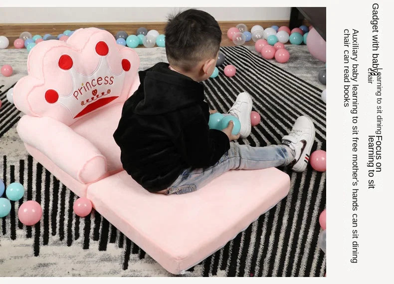 MOMO Children Sofa Cute Cartoon Lazy Folding Small Sofa Bed Girl Princess Baby Toddler Dual-purpose Small Child Seat