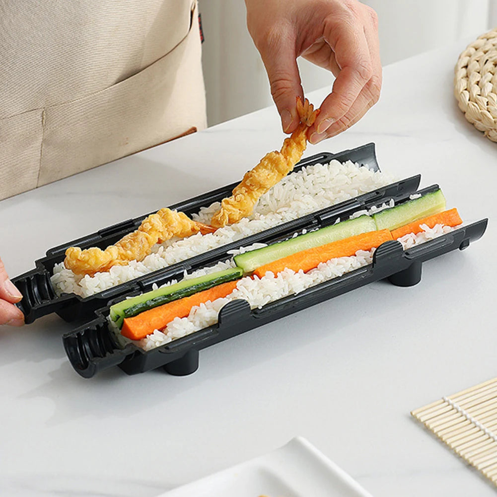 Sushi Maker Mold Food Grade Plastic Sushi Roller Mold Cylindrical Diy Sushi Making Kit Machine for Kitchen Sushi Cooking Rolls