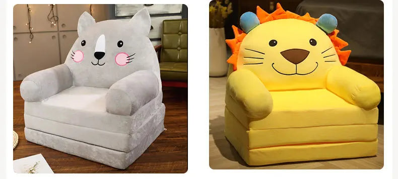 MOMO Children Sofa Cute Cartoon Lazy Folding Small Sofa Bed Girl Princess Baby Toddler Dual-purpose Small Child Seat