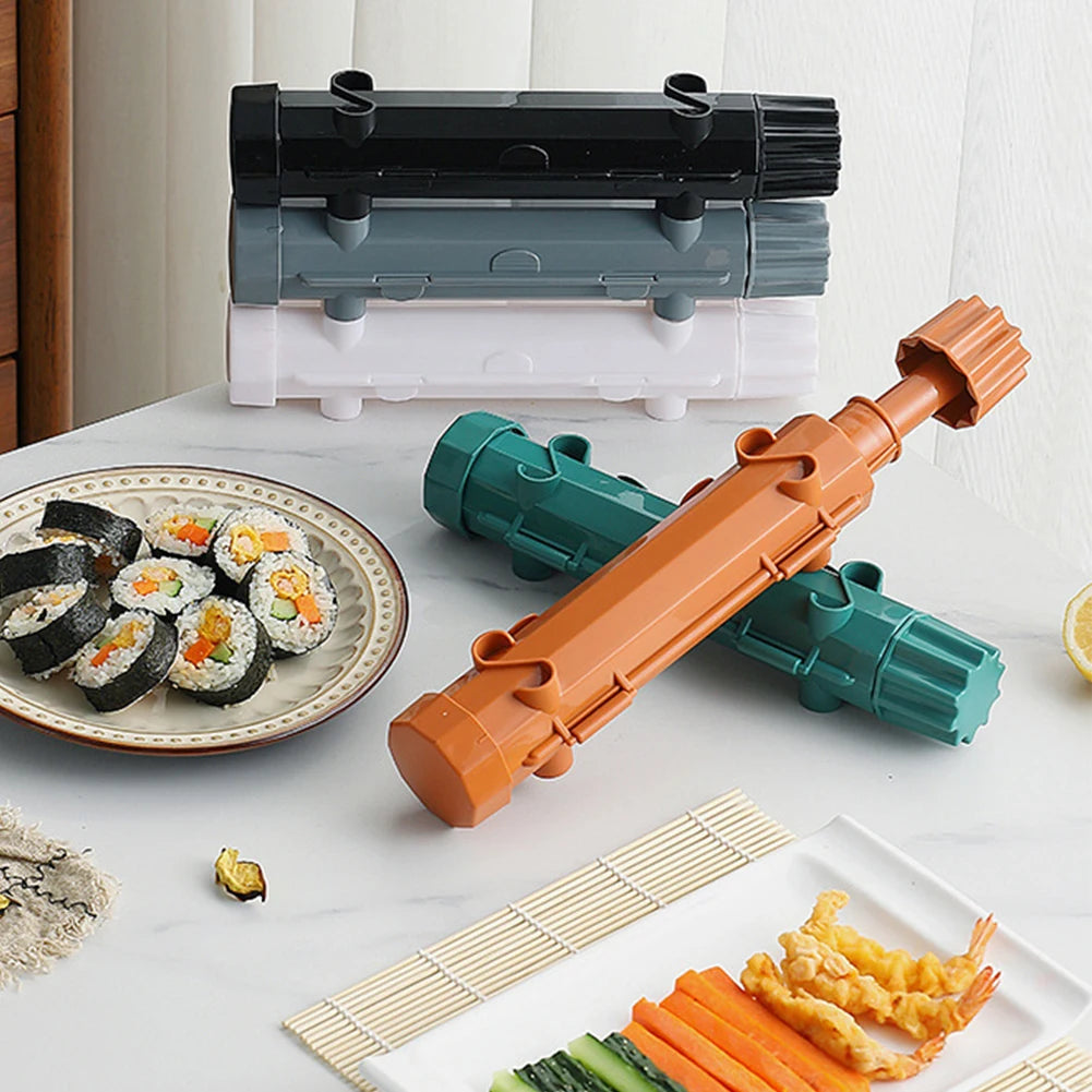 Sushi Maker Mold Food Grade Plastic Sushi Roller Mold Cylindrical Diy Sushi Making Kit Machine for Kitchen Sushi Cooking Rolls