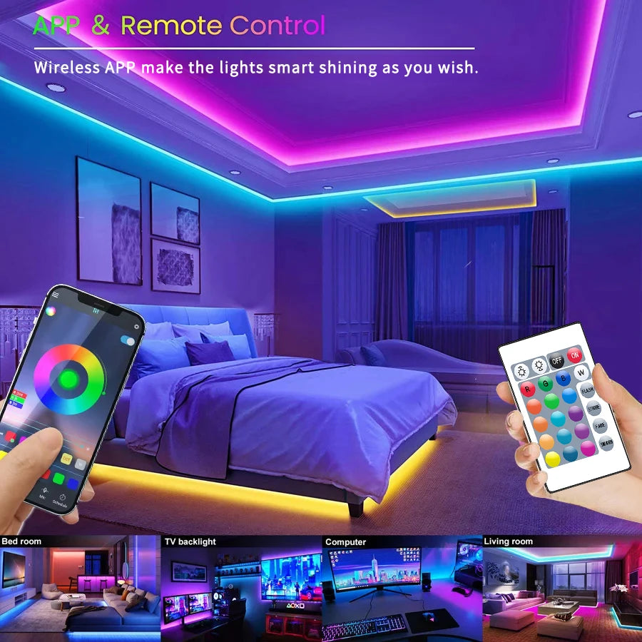 40m Bluetooth led strip light,Led Strip Lights, Led Lights For Bedroom, Smart Led Lights APP Control  For Birthday Christmas