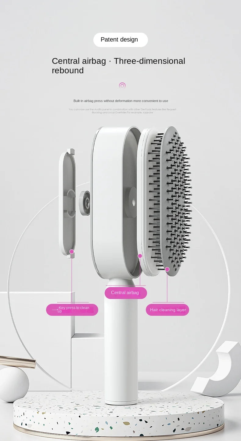 Self Cleaning Hair Brush for Women One-key Cleaning Hair Loss Airbag Massage Scalp Comb Anti-Static Hairbrush Dropshipping