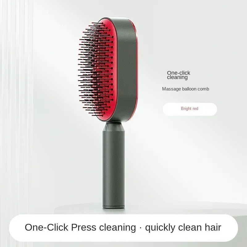 Self Cleaning Hair Brush for Women One-key Cleaning Hair Loss Airbag Massage Scalp Comb Anti-Static Hairbrush Dropshipping