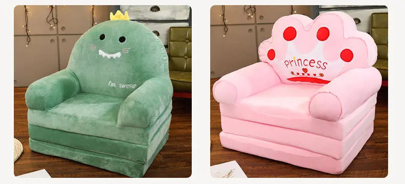 MOMO Children Sofa Cute Cartoon Lazy Folding Small Sofa Bed Girl Princess Baby Toddler Dual-purpose Small Child Seat